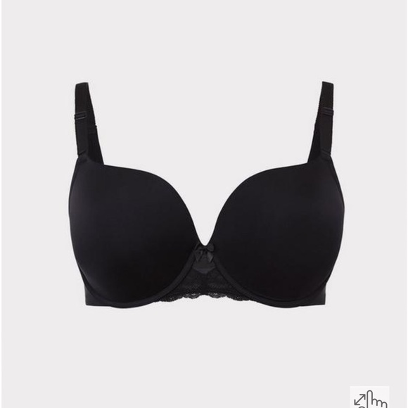 Torrid Curve Black T Shirt Bra Push Up 46 DDD NWT Underwire lace - Picture 2 of 8